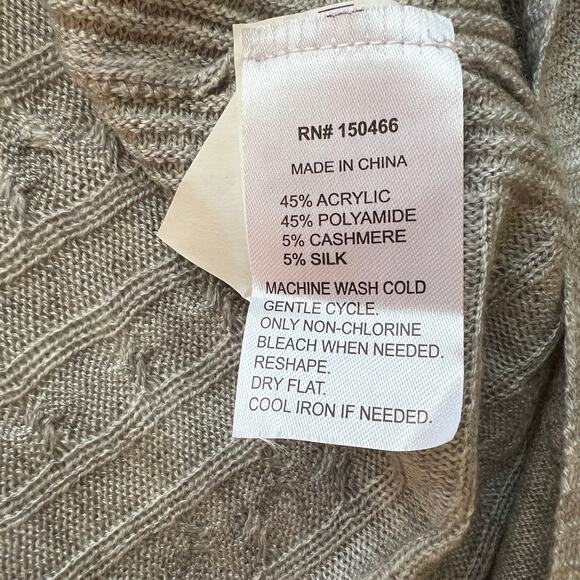 Market & Spruce Cable Knit Dolman Pullover Gray Small - Picture 6 of 8